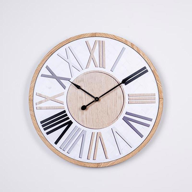 ESTHETI home - ΣΗΜΑΝΤΙΚΟ: Σε περίπτωση διαφοράς τιμής από το κατάστημα ισχύει παντα και μόνο η τιμή του καταστήματος ESTHETI home Ρολόι Τοίχου MDF Αντικέ Λευκό/Φυσικό/Μαύρο